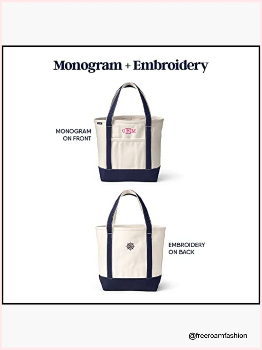 Large Canvas Tote Bag with Zip Top and Water-Repellent Base - Picture 4 of 5